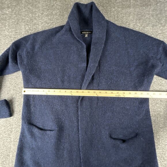 Banana Republic Wool Cardigan Womens Sz S Navy Blue Merino Wool Blend Alpaca - Picture 6 of 7